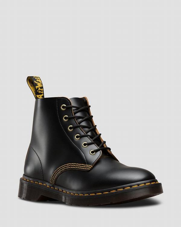 Dr Martens Dámské Kotníkové Boty 101 Vintage Smooth Černé, CZ-291537